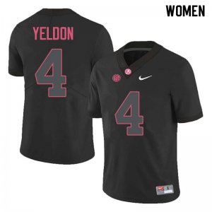 NCAA Women's Alabama Crimson Tide #4 T.J. Yeldon Stitched College Nike Authentic Black Football Jersey CG17M38BC